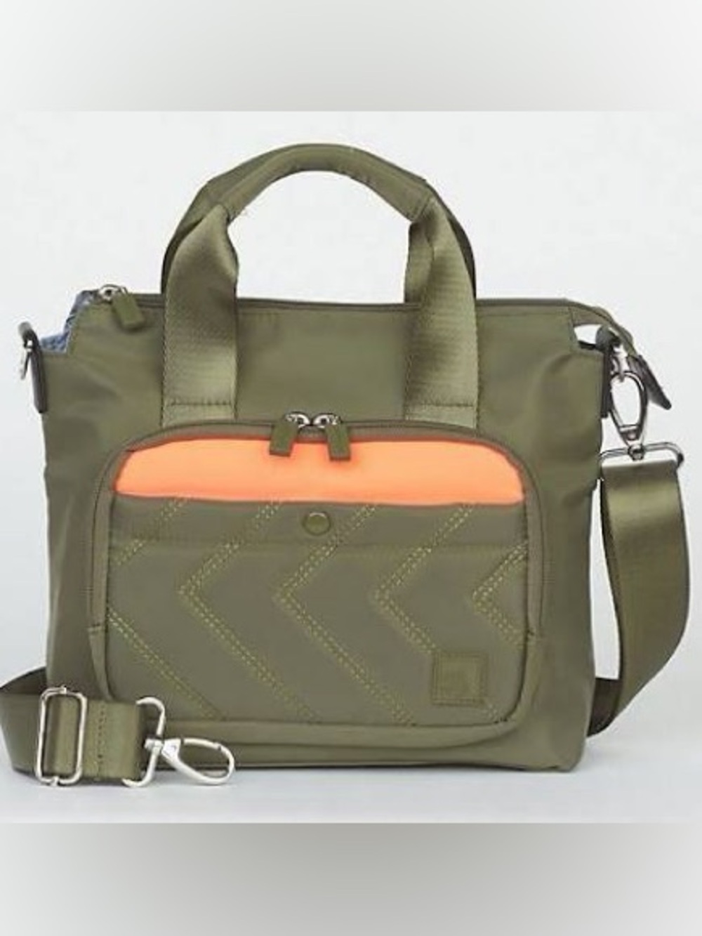 IHKWIP Mini Tote Encore Edition w/ Colorblock & CB Strap ~ MltrOlv/FlrsOrg